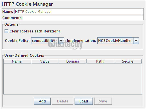  configuration of http cookie manager